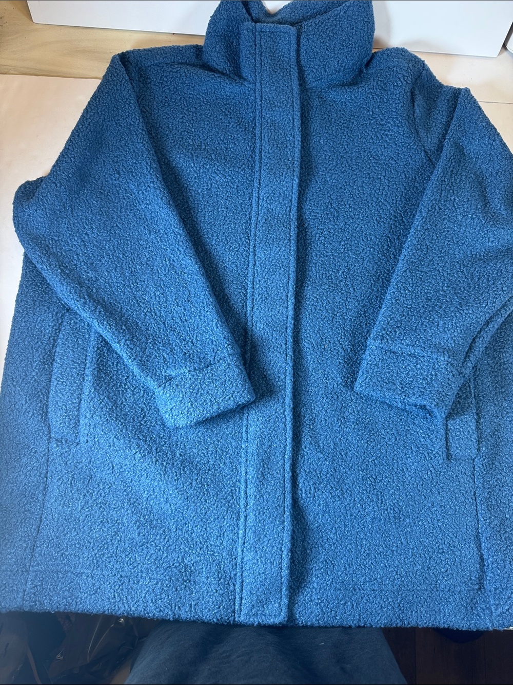 Lands' End Women's  Boucle fleece Blue coat